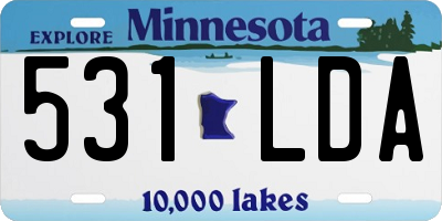 MN license plate 531LDA