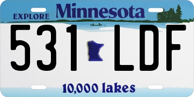 MN license plate 531LDF