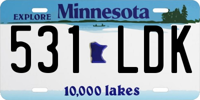 MN license plate 531LDK