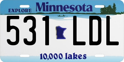 MN license plate 531LDL