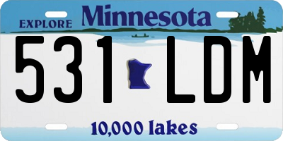 MN license plate 531LDM