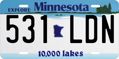 MN license plate 531LDN