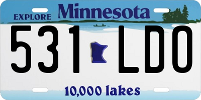 MN license plate 531LDO