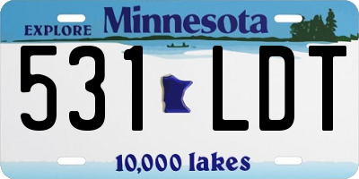 MN license plate 531LDT