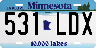 MN license plate 531LDX