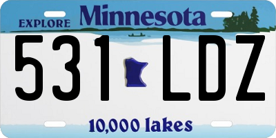 MN license plate 531LDZ
