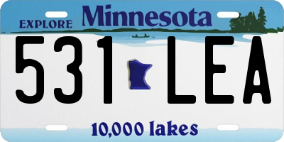 MN license plate 531LEA