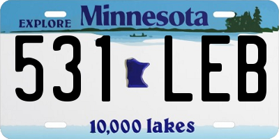 MN license plate 531LEB