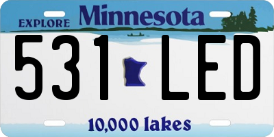 MN license plate 531LED