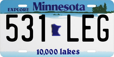 MN license plate 531LEG