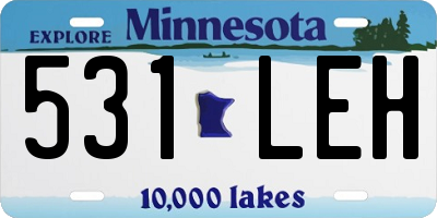 MN license plate 531LEH