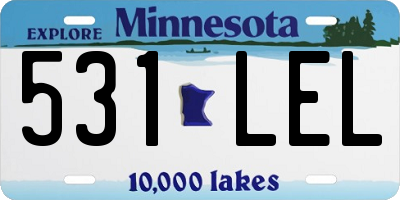 MN license plate 531LEL