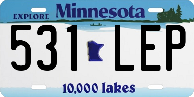 MN license plate 531LEP