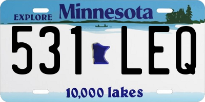 MN license plate 531LEQ
