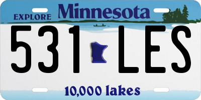 MN license plate 531LES