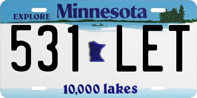 MN license plate 531LET
