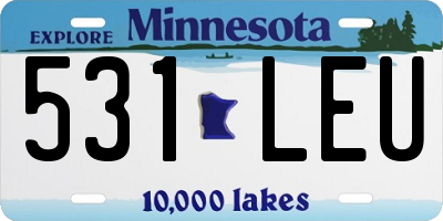 MN license plate 531LEU