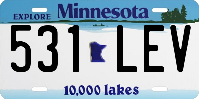 MN license plate 531LEV