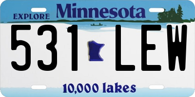 MN license plate 531LEW