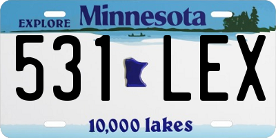 MN license plate 531LEX