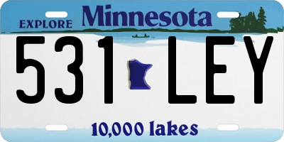 MN license plate 531LEY