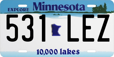 MN license plate 531LEZ