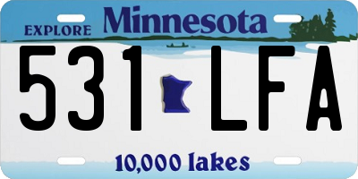 MN license plate 531LFA