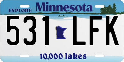 MN license plate 531LFK