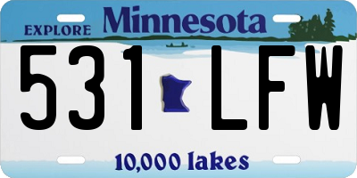MN license plate 531LFW