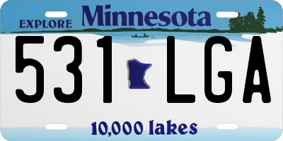 MN license plate 531LGA
