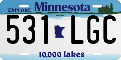 MN license plate 531LGC