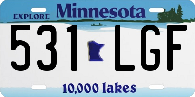 MN license plate 531LGF