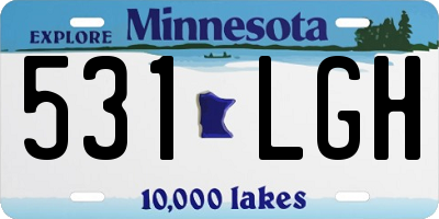 MN license plate 531LGH