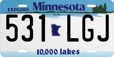 MN license plate 531LGJ