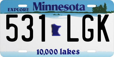 MN license plate 531LGK
