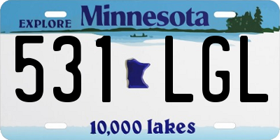 MN license plate 531LGL