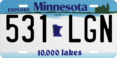 MN license plate 531LGN
