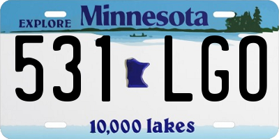 MN license plate 531LGO