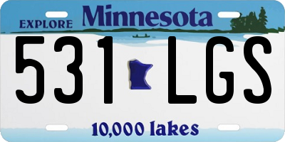 MN license plate 531LGS
