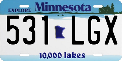 MN license plate 531LGX