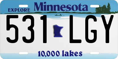 MN license plate 531LGY