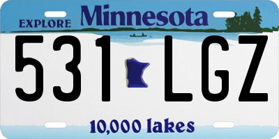 MN license plate 531LGZ