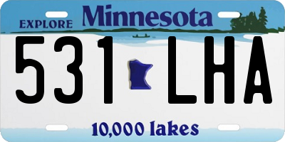 MN license plate 531LHA