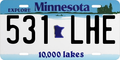 MN license plate 531LHE