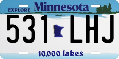 MN license plate 531LHJ