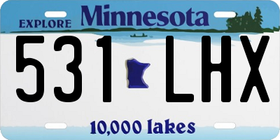 MN license plate 531LHX