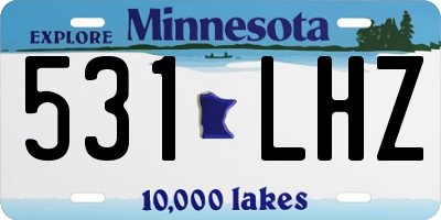 MN license plate 531LHZ