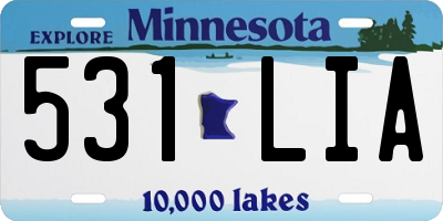 MN license plate 531LIA