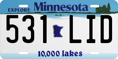 MN license plate 531LID