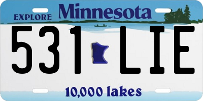 MN license plate 531LIE